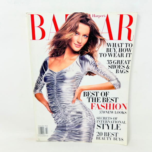 Bazaar Magazine February 2003 Best of The Best Fashion GISELE BUNDCHEN COVER