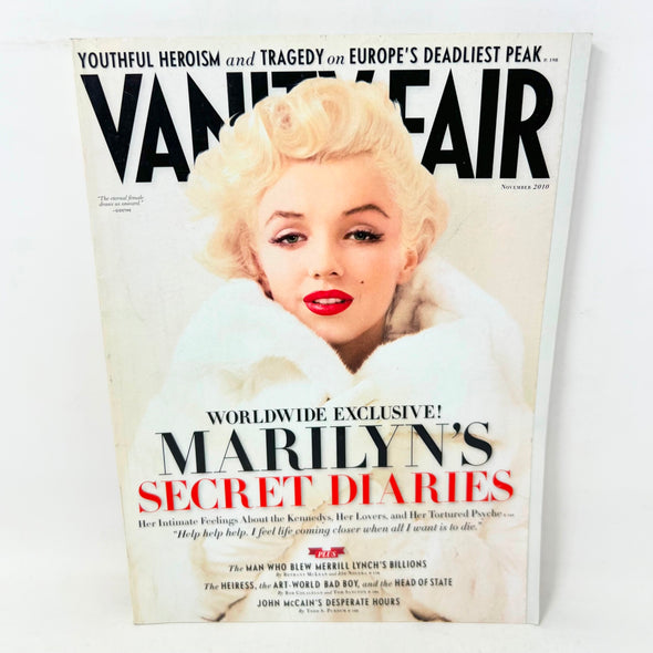 Vanity Fair Magazine November 2010 MARILYN MONROE Secret DIARIES
