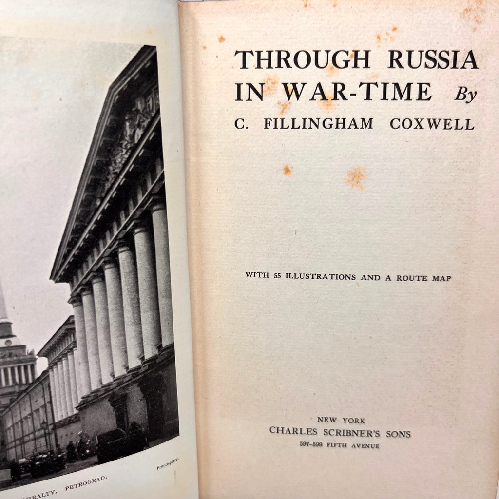 Through Russia In War-Time with Illustrations road map By C. Fillingham Coxwell