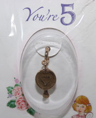 Mirror Birthday Charm You’re 5  Growing Up Girls Enesco Brand New